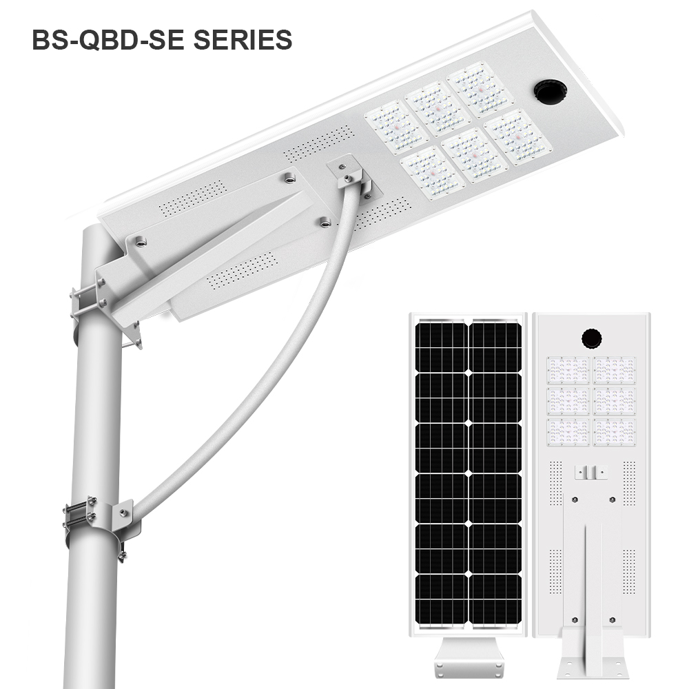 All in one solar street lights with motion sensor keep 100% brightness when people passing, and only keep 30% brightness when people left, save more energy and great energy efficiency. 